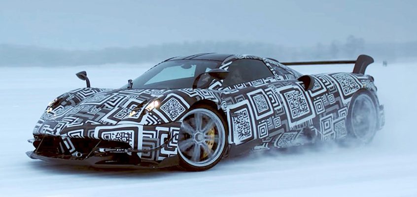 Pagani Huayra BC Snow Drifting