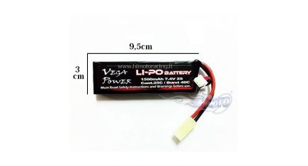 Himoto 7.4v 1500mah 2s 25c Li-po Battery with Micro Tamiya Connection (LP7415)