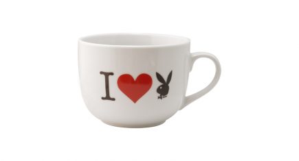 PlayBoy White Large Soup mug (I Love Playboy)