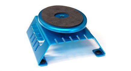 Aluminum workstand turntable with built in magnetic strip Blue