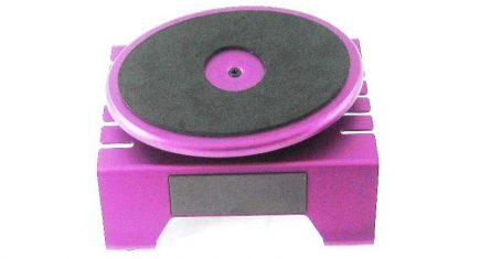 Aluminum workstand turntable with built in magnetic strip Purple