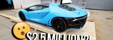 Unboxing a $2,500,000 baby blue Lamborghini Centenario?!!